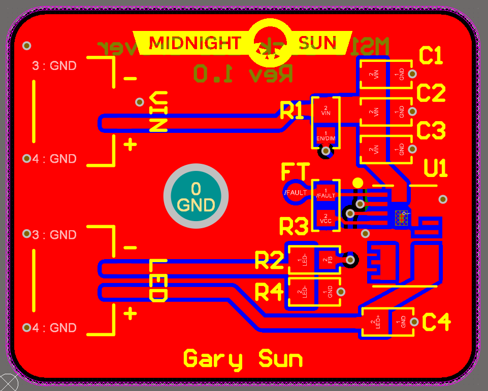 Synchronous Buck LED Driver PCB